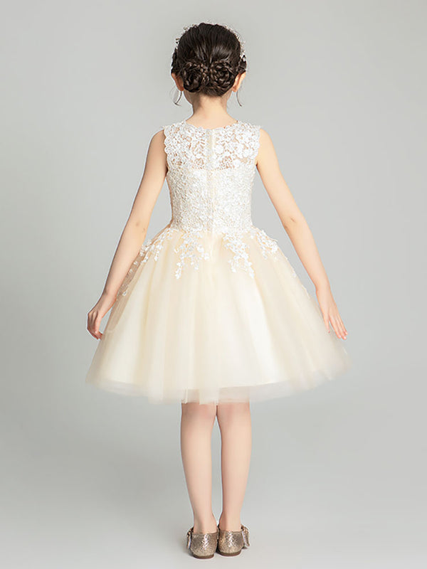 Autumn/Winter Piano Performance Costume Flower Girl's Wedding Gown Princess Dress - Dorabear