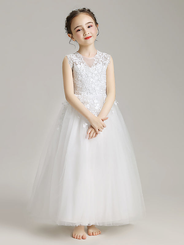 Autumn/Winter Piano Performance Costume Flower Girl's Wedding Gown Princess Dress - Dorabear