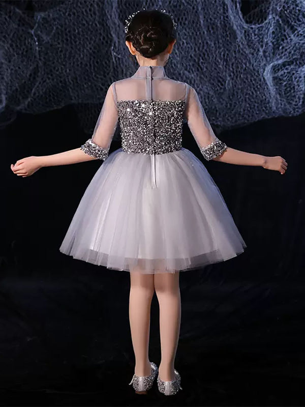 Autumn/ Winter Piano Performance Costume Puffy Dress  Evening Gown Flower Girl Wedding Dress - Dorabear