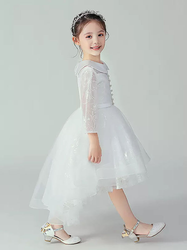 Autumn/Winter Princess Dress Flower Girl's Wedding Dress Piano Performance Costume - Dorabear