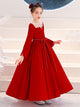 Autumn/Winter Thickened Princess Dress Evening Gown Long Sleeve Performance Costume - Dorabear