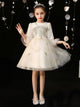 Autumn/Winter Velvet Performance Costume Girl's Evening Gown Princess Dress Wedding Dress - Dorabear