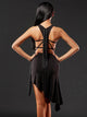 Back Cross Hollow Fringe Latin Dance Sleeveless Dress Exercise Clothes - Dorabear