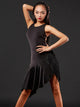 Back Cross Hollow Fringe Latin Dance Sleeveless Dress Exercise Clothes - Dorabear