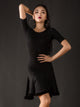 Back Hollow Cross Kink Latin Dance Hip Dress Training Clothes - Dorabear