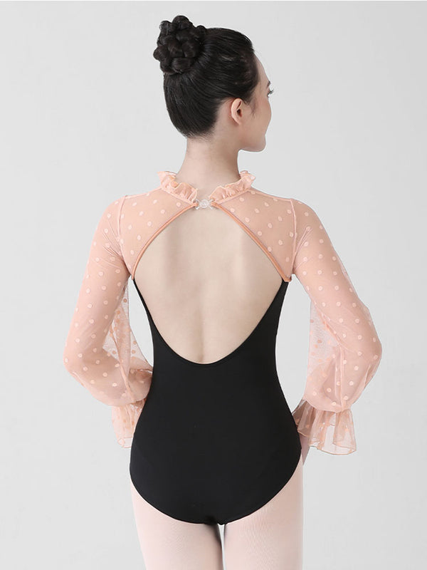 Ballet Autumn/Winter Training Clothes Lace-up Long-sleeve Dance Leotard - Dorabear