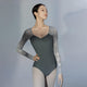 Ballet Burnout Velvet Splicing Leotard Dance Practice Clothes - Dorabear