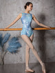 Ballet Burnt Flower Velvet leotard Sleeveless Dance Training Clothes - Dorabear