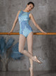 Ballet Burnt Flower Velvet leotard Sleeveless Dance Training Clothes - Dorabear