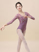 Ballet Costume Lace Long Sleeve Stereo Embroidered Mesh Splicing Leotard - Dorabear