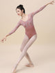 Ballet Costume Lace Long Sleeve Stereo Embroidered Mesh Splicing Leotard - Dorabear