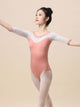 Ballet Costume Lace Mid Sleeve Dance Practice Clothing V-Neck Splicing Leotard - Dorabear