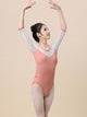 Ballet Costume Lace Mid Sleeve Dance Practice Clothing V-Neck Splicing Leotard - Dorabear