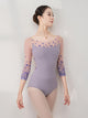 Ballet Dance Training Jumpsuit Mid-sleeve Print Leotard - Dorabear