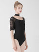 Ballet Hanging Neck Dance Leotard High Crotch Lace Training Jumpsuit - Dorabear