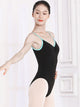 Ballet High Crotch Contrast Suspender Leotard Training Clothes - Dorabear