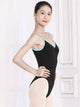 Ballet High Crotch Contrast Suspender Leotard Training Clothes - Dorabear