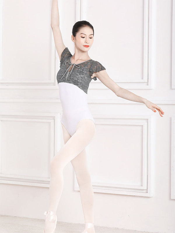 Ballet Lace Short-sleeved Ruffled Exercise Clothing Dacne Leotard - Dorabear