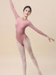 Ballet Leotard Adult Mesh Paneled Stand Collar Long Sleeve Practice Clothing - Dorabear