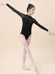 Ballet Leotard Adult Mesh Paneled Stand Collar Long Sleeve Practice Clothing - Dorabear