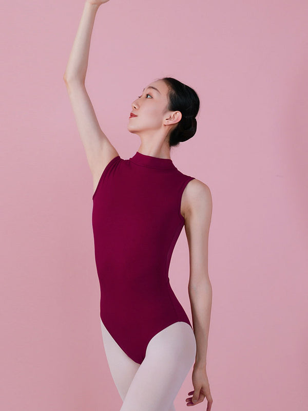 Ballet Leotard Sleeveless Stand-up Collar Basic Training Clothes - Dorabear