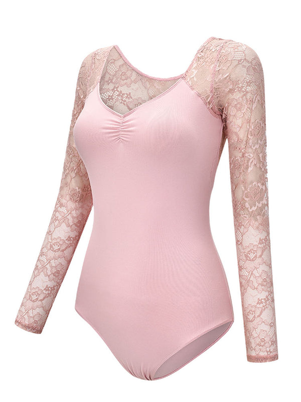 Ballet Long-sleeved Lace Practice Clothes Dance Leotard - Dorabear