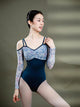 Ballet Mesh Long-sleeved Print Stitching Leotard Dance Practice Clothes - Dorabear