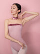 Ballet Practice Cloning Stand-up Collar Velvet Stitching Leotard - Dorabear