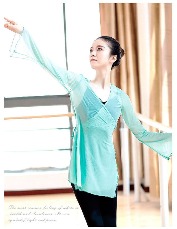 Ballet Practice Clothes Tops Classical Dance Rhyme Gauze Dance Performance Clothes - Dorabear