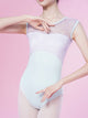 Ballet Practice Clothes Printed Mesh Stitching Leotard Gauze Skirt - Dorabear