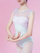 Ballet Practice Clothes Printed Mesh Stitching Leotard Gauze Skirt - Dorabear