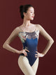 Ballet Print Square Neck Stitching Leotard Dance Exercise Clothing - Dorabear