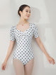 Ballet Puff Sleeve Tie Leotard Dance Exercise Clothes - Dorabear