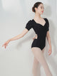 Ballet Puff Sleeve Tie Leotard Dance Exercise Clothes - Dorabear