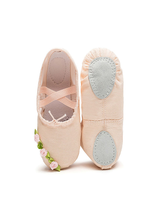 Ballet Shoes Handmade Small Flowers Soft Sole Dance Shoes - Dorabear