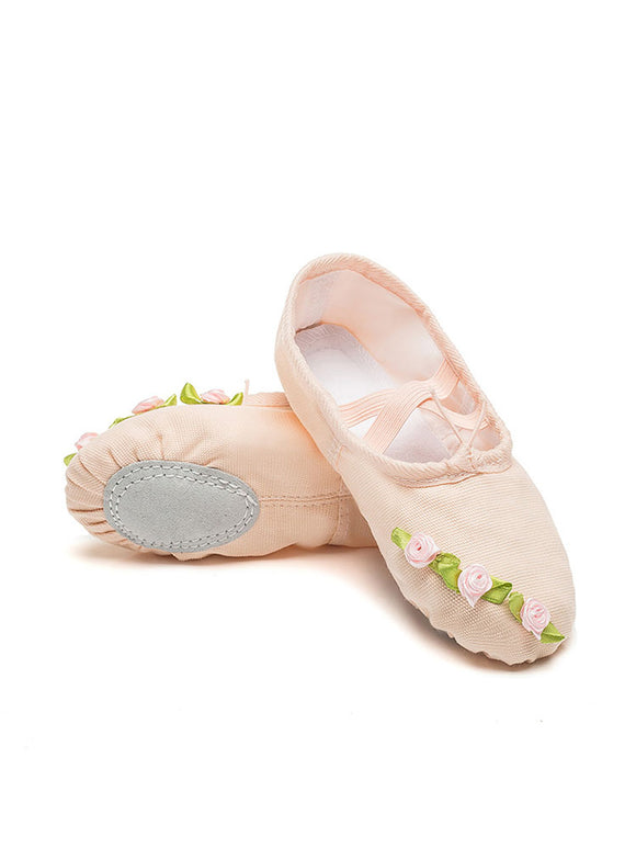 Ballet Shoes Handmade Small Flowers Soft Sole Dance Shoes - Dorabear