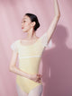 Ballet Short Flying Sleeve Mesh Stitching Leotard Dance Training Clothes - Dorabear