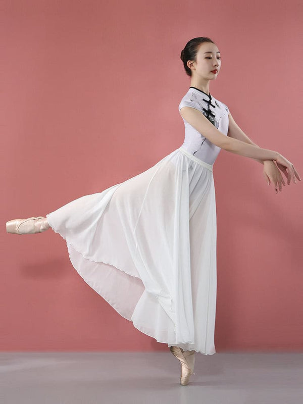 Ballet Practice Clothing Ink Print Dance Clothes Short-sleeved Leotard - Dorabear