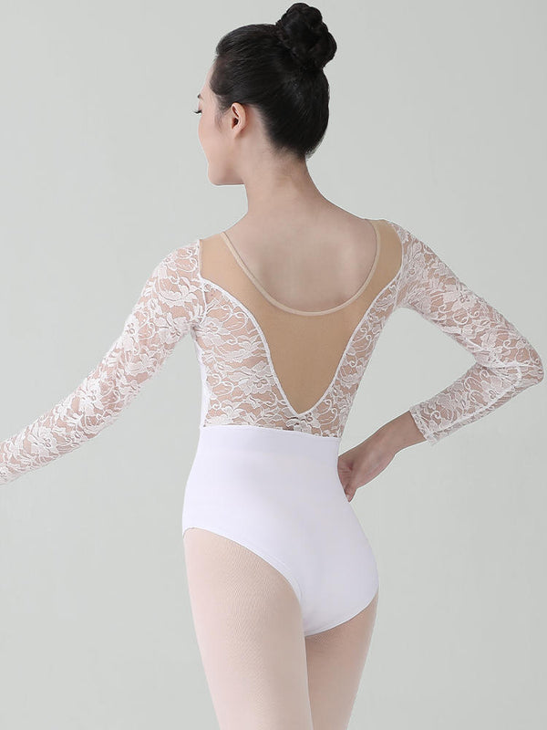 Ballet Training Clothes Lace Long-sleeved Dance Leotard - Dorabear