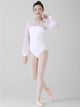 Ballet Training Clothes White Long-sleeved Gauze Dance Leotard - Dorabear