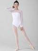 Ballet Training Clothes White Long-sleeved Gauze Dance Leotard - Dorabear