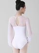 Ballet Training Clothes White Long-sleeved Gauze Dance Leotard - Dorabear