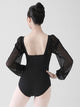 Ballet Training Suit Square Neck Long Sleeve High Crotch Leotard - Dorabear