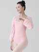 Ballet Training Suit Square Neck Long Sleeve High Crotch Leotard - Dorabear