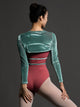 Ballet Velvet Long-sleeved Splicing Leotard Dance Practice Clothes - Dorabear