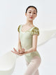 Ballet Velvet Puff Sleeve Leotard High Crotch Practice Clothes - Dorabear