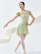 Ballet Velvet Puff Sleeve Leotard High Crotch Practice Clothes - Dorabear