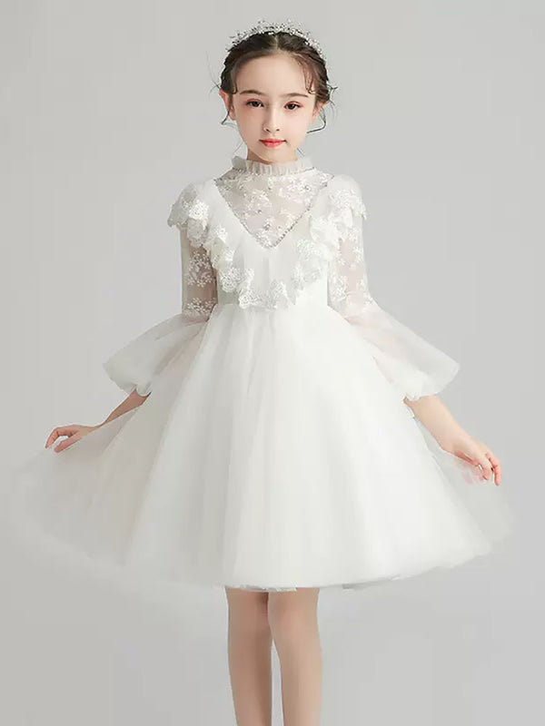 Banquet Gown Princess Dress Flower Girl Shaggy Wedding Dress Piano Performence Costume - Dorabear