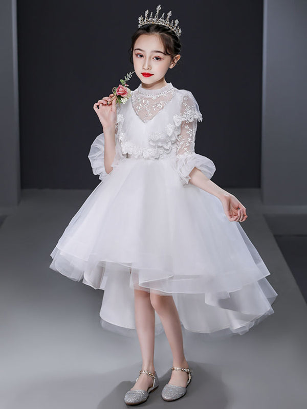 Banquet Gown Princess Dress Flower Girl Shaggy Wedding Dress Piano Performence Costume - Dorabear