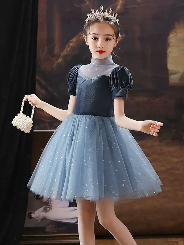 Banquet Gown Princess Dress Girls' Puffy Wedding Dress Piano Performance Costume - Dorabear